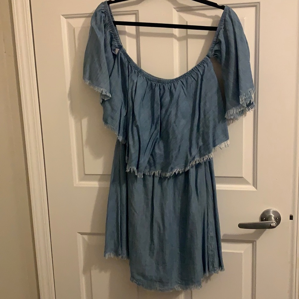 Off the shoulder denim dress